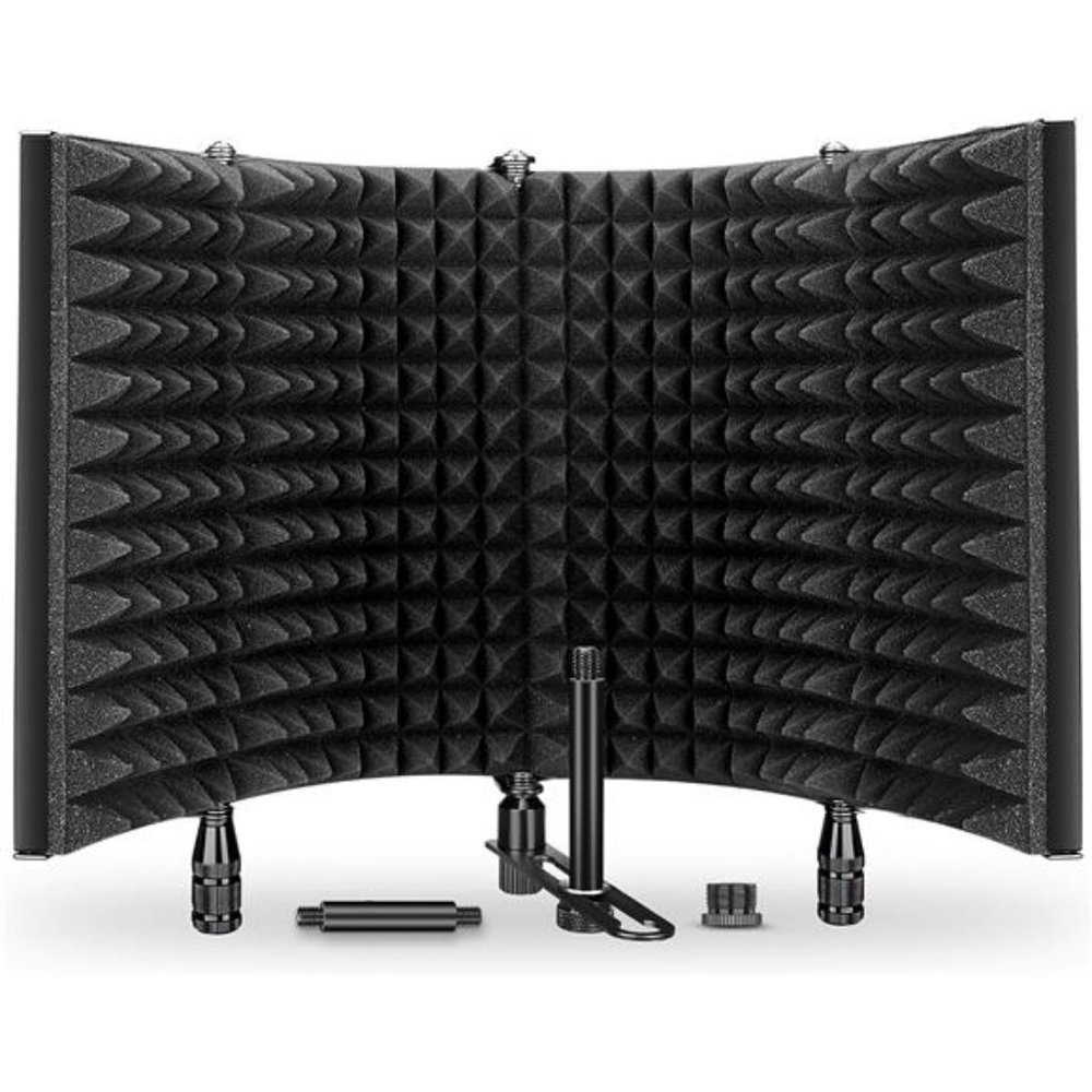 Studio Recording Microphone IsolationShield,Pop Filter.Highdensity absorbentfoam